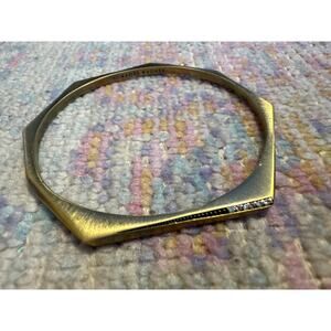 Kendra Scott Bangle Bracelet in antique brass with clear cubic zirconia